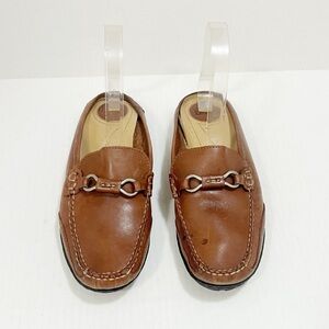 Bass "Trolley" Women's Tan Leather Mule Slip On Size 7 M